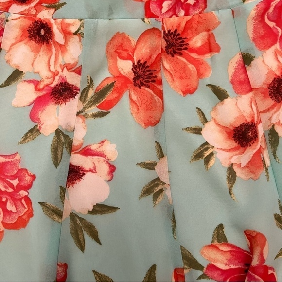 Show Me Your Mumu Skater Mini Skirt Devon Floral Print Blue Pink Lined Size S - Picture 2 of 10
